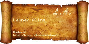 Lehner Alina névjegykártya
